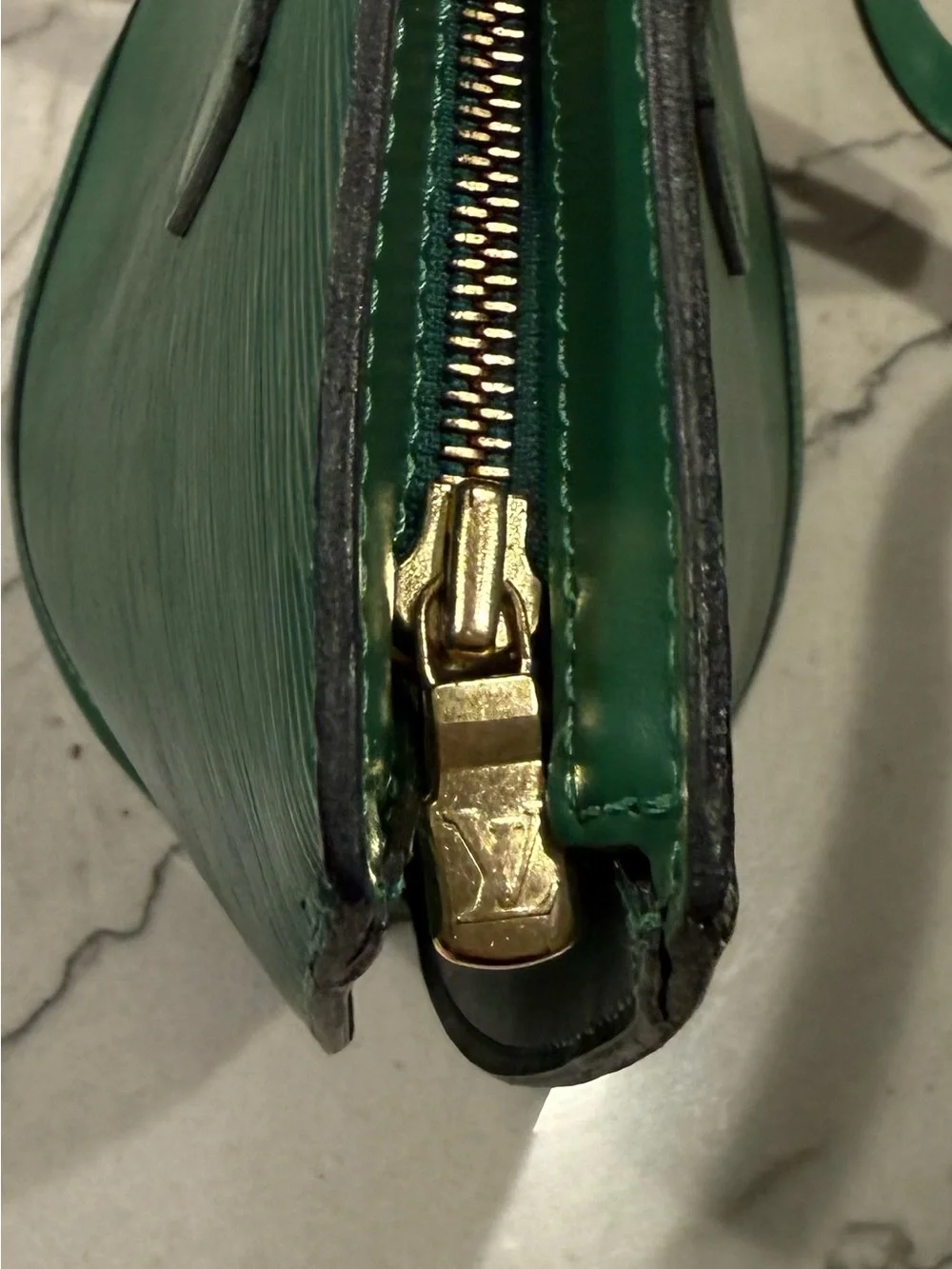 Louis Vuitton Saint Jacques PM Green Epi Leather Tote Shoulder Bag Authentic